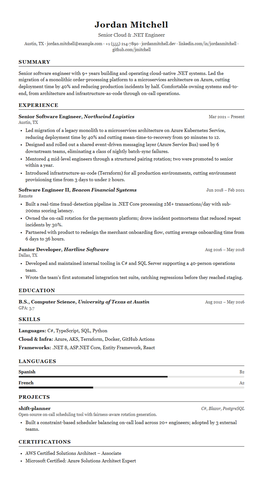 Classic Executive resume template