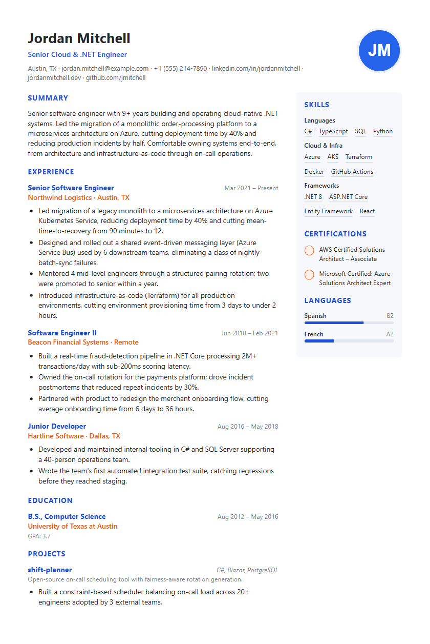 Colorful Corporate resume template